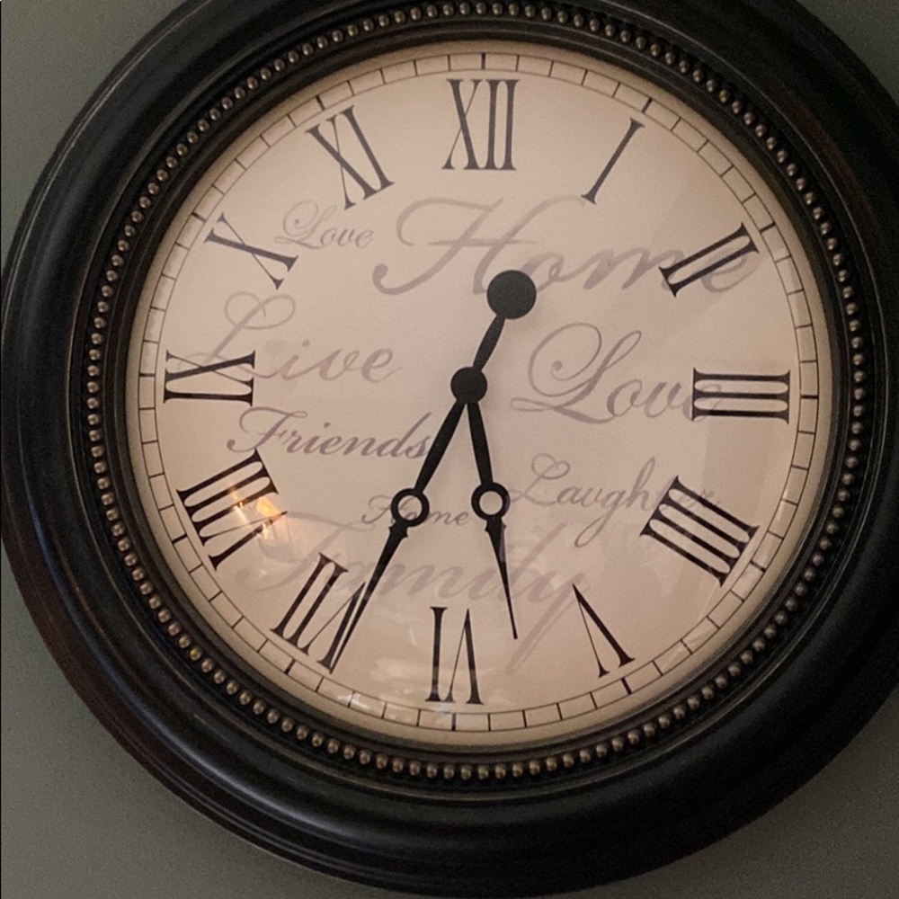 Large wall clock.